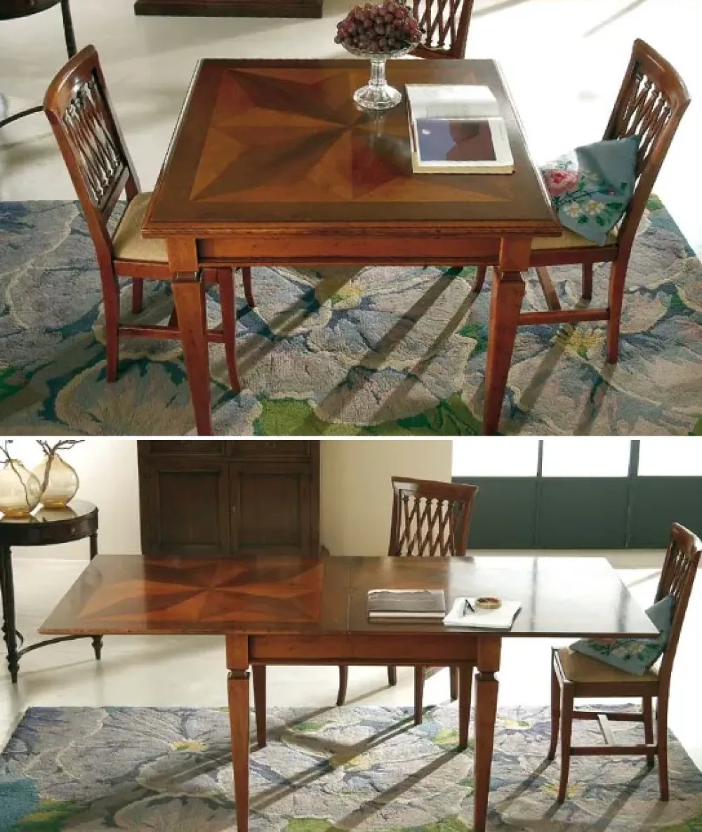 Falegnameria Italiana Tavolo rettangolare in legno F308 piano a stella di in Offerta Outlet- Tavoli