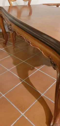 Tavolo rettangolare in legno Chippendale rettangolare di in Offerta Outlet^Artigianale Best