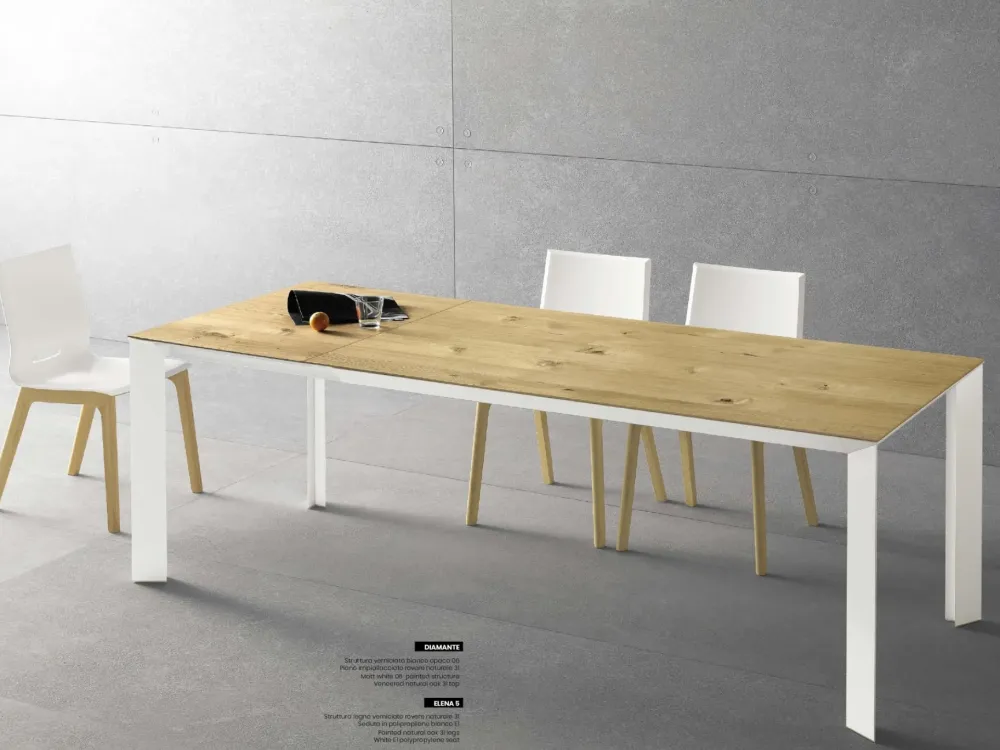 Online Tavolo rettangolare in legno Diamante in Offerta Outlet Tavoli