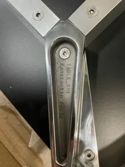 Clearance Tavolo rettangolare in legno e resina Tavolo table_one gambe lucide 100x159 di in Offerta Outlet Tavoli