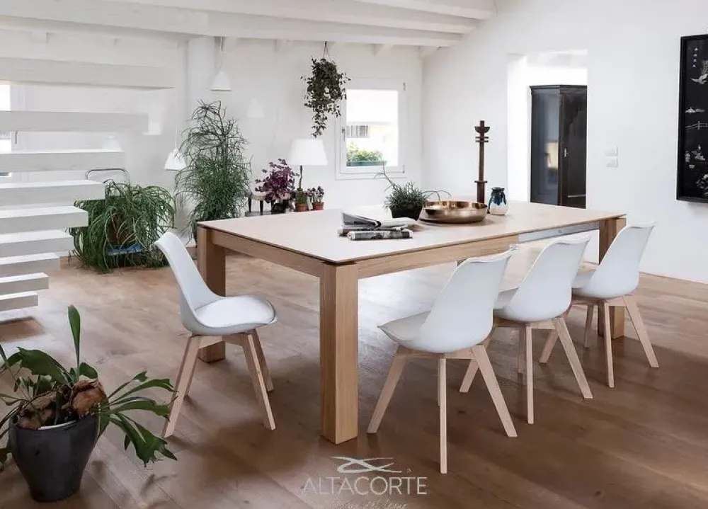 Outlet Tavolo rettangolare in legno Santiago di in Offerta Outlet Tavoli