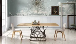 Tavolo rettangolare in metallo Filo di in Offerta Outlet^MaxHome