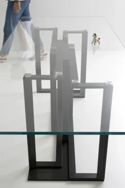 Point House Tavolo rettangolare in vetro Accademia 200 in Offerta Outlet- Tavoli
