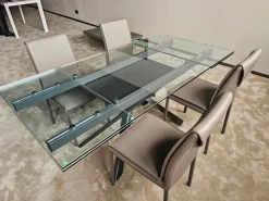 Easyline Tavolo rettangolare in vetro Romeo  di in Offerta Outlet- Tavoli