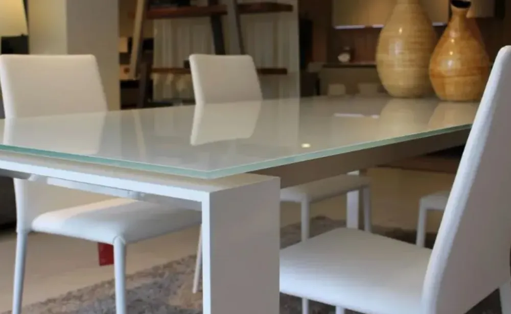 Online Tavolo rettangolare in vetro Tavolo layer allungabile nero piano in cristallo nero di in Offerta Outlet Tavoli