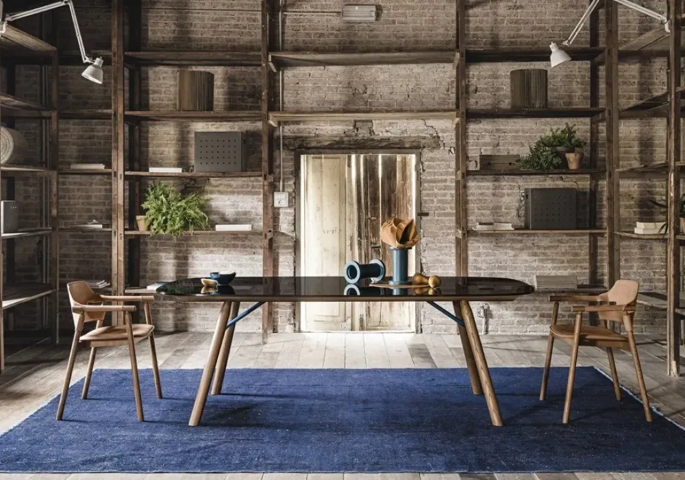 MIDJ Tavolo rettangolare in vetro Suite di in Offerta Outlet- Tavoli