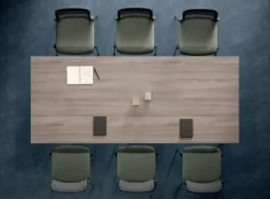 Tavolo riunione in legno Rhea con 6 sedie a prezzi convenienti^Flycom Online