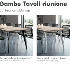 Tavolo riunione in legno Rhea con 6 sedie a prezzi convenienti^Flycom Online
