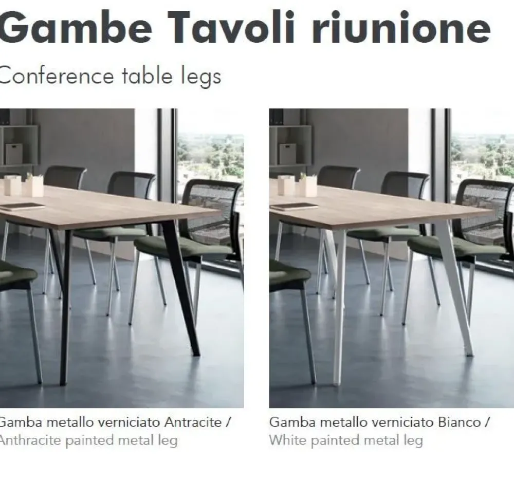 Tavolo riunione in legno Rhea con 6 sedie a prezzi convenienti^Flycom Online