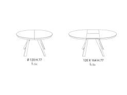 Tavolo rotondo a quattro gambe Emisfero scontato^Ozzio Hot