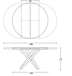 Altacom Tavolo rotondo allungabile Fahrenheit round - Tavoli