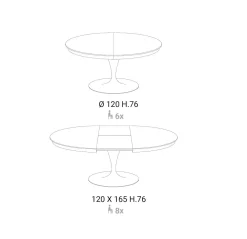 Best Tavolo rotondo con basamento centrale Eclipse scontato Tavoli