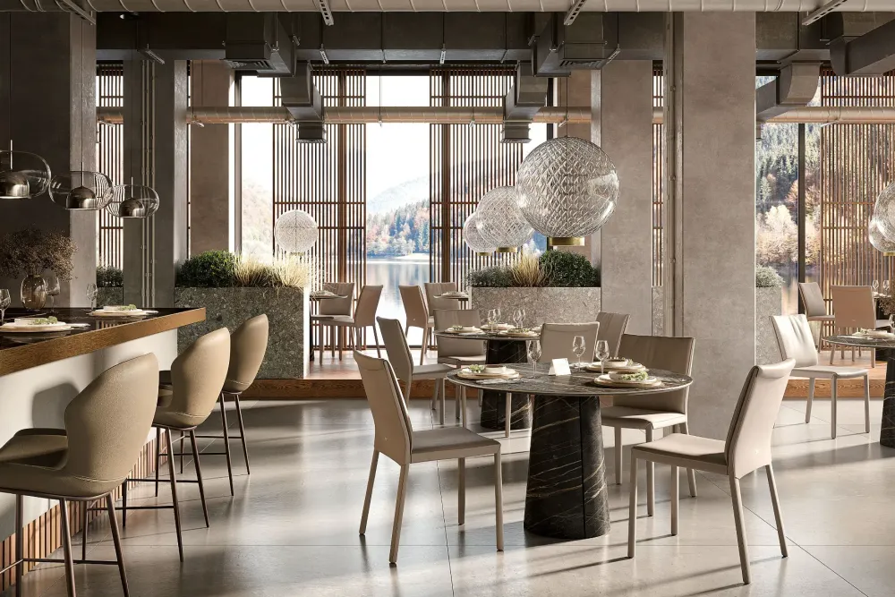 Tavolo rotondo in ceramica Cuba keramik bistrot di in Offerta Outlet^Cattelan Italia Sale