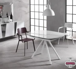 Tavolo sagomato a quattro gambe Kyoto four scontato^Stones Discount