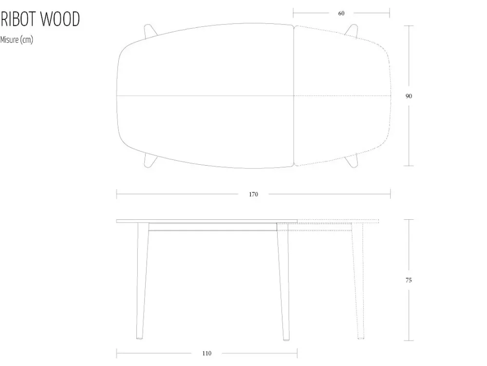 Hot Tavolo sagomato in legno Ribot in Offerta Outlet Tavoli