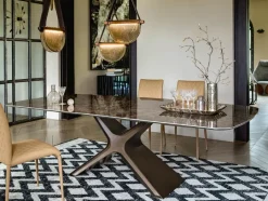 Tavolo sagomato in vetro Calliope xxl di in Offerta Outlet^Tonin Casa