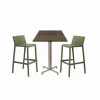 Nardi Tavolo scontato per l'esterno Tavolo high 70x70 e sgabelli trill- Tavoli Da Giardino