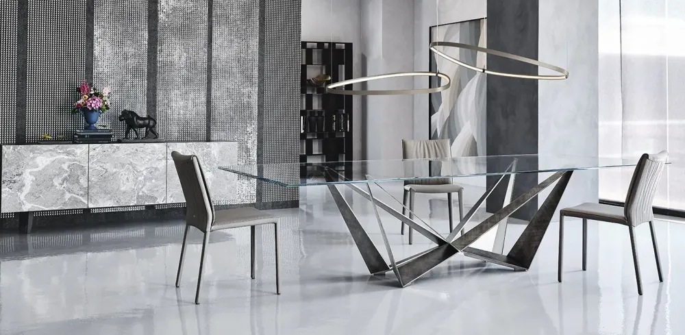 Outlet Tavolo Skorpio in vetro Fisso Tavoli