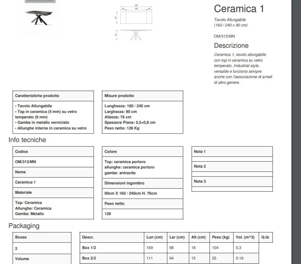 Stones Tavolo Ceramica 1 PREZZI OUTLET -45%- Tavoli