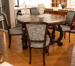 Artigianale Tavolo Tavolo fratino legno antico massello noce + n. 4 sedie   a prezzo ribassato- Tavoli