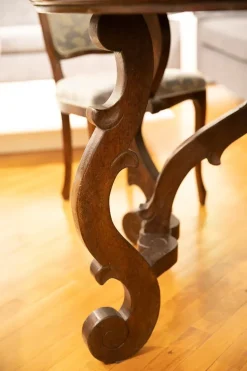 Artigianale Tavolo Tavolo fratino legno antico massello noce + n. 4 sedie   a prezzo ribassato- Tavoli