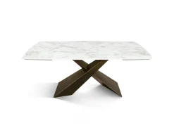 Clearance Tavolo Tavolo in ceramica bianco arabesco   in OFFERTA OUTLET -42% Tavoli