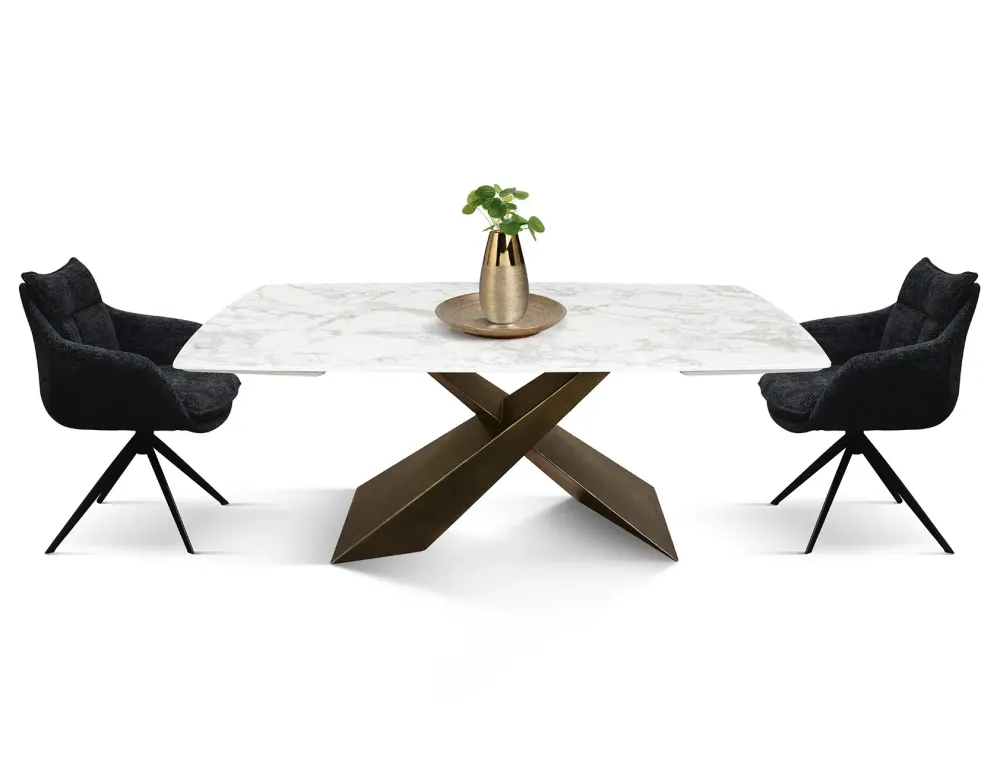 Clearance Tavolo Tavolo in ceramica bianco arabesco in OFFERTA OUTLET -42% Tavoli