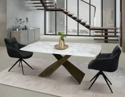 Clearance Tavolo Tavolo in ceramica bianco arabesco in OFFERTA OUTLET -42% Tavoli