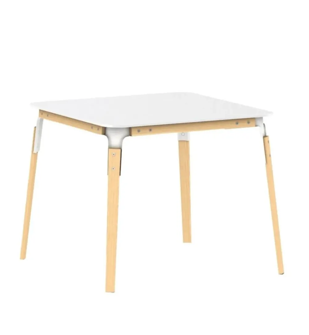 Discount Tavolo Tavolo steelwood 90x90 in hpl bianco in OFFERTA OUTLET -58% Tavoli