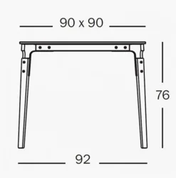 Discount Tavolo Tavolo steelwood 90x90 in hpl bianco in OFFERTA OUTLET -58% Tavoli
