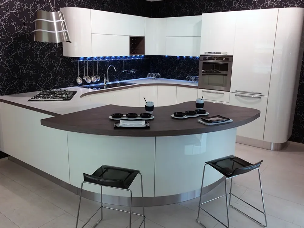 Sale Cucina Extra tonda colore bianco scontato del -58 % Cucine Ad Angolo|Cucine Moderne