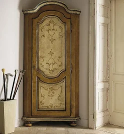 Outlet Vetrinetta Angoliera laccata a tempera stile veneziano scontata del 30% OFFERTA OUTLET Vetrinette