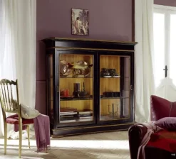 Vetrinetta Cristalliera 2 ante scorrevoli in stile classico con forte sconto^Parlani Outlet