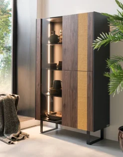 Alta Corte Vetrinetta Daisy rivanova   in legno a prezzo Outlet- Vetrinette