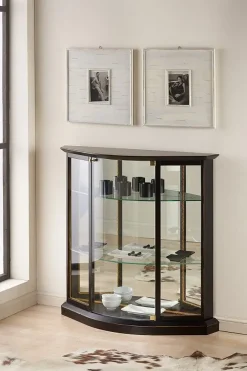 Artigiani Veneti Vetrinetta Vetrina bassa sagomata in promo-sconto del 36% in legno in Offerta Outlet- Vetrinette