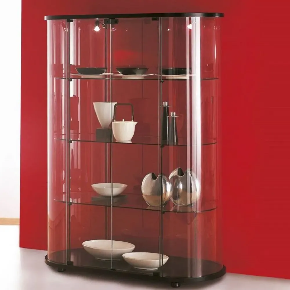 Artigianale Vetrinetta Vetrina mod. camilla in vetro curvato-promo sconto del 40% stile moderno Vetrina mod. camilla in vetro curvato-promo sconto del 40% di in Offerta Outlet- Vetrinette