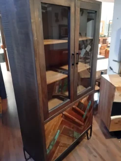 Vetrinetta vetrina rennes stile vintage in legno a prezzo Outlet^Outlet Etnico Sale